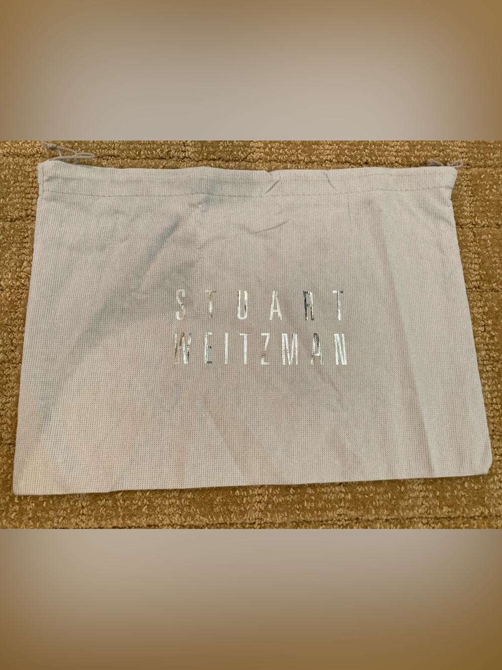 Stuart Weitzman Like New Light Gray Dust Bag Silver Logo 13 1/2”x10” approx